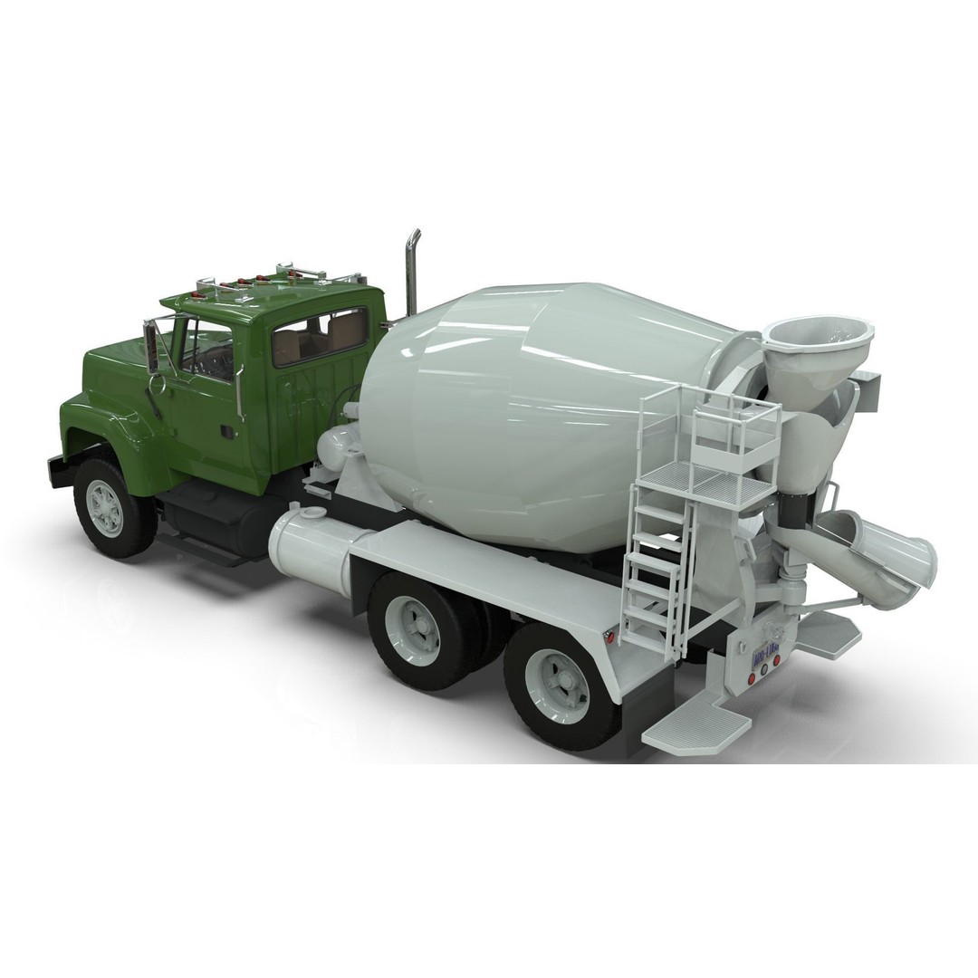 Beck Cement Mixer 3D Model – Realistic Industrial Vehicle, PBR - View 11