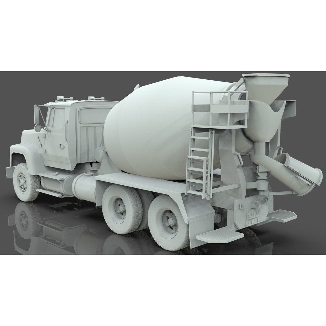 Beck Cement Mixer 3D Model – Realistic Industrial Vehicle, PBR - View 13