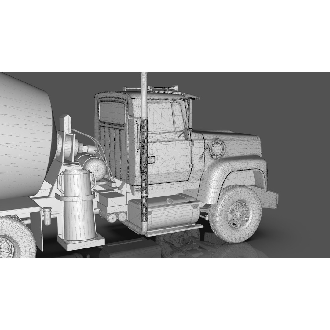 Beck Cement Mixer 3D Model – Realistic Industrial Vehicle, PBR - View 16