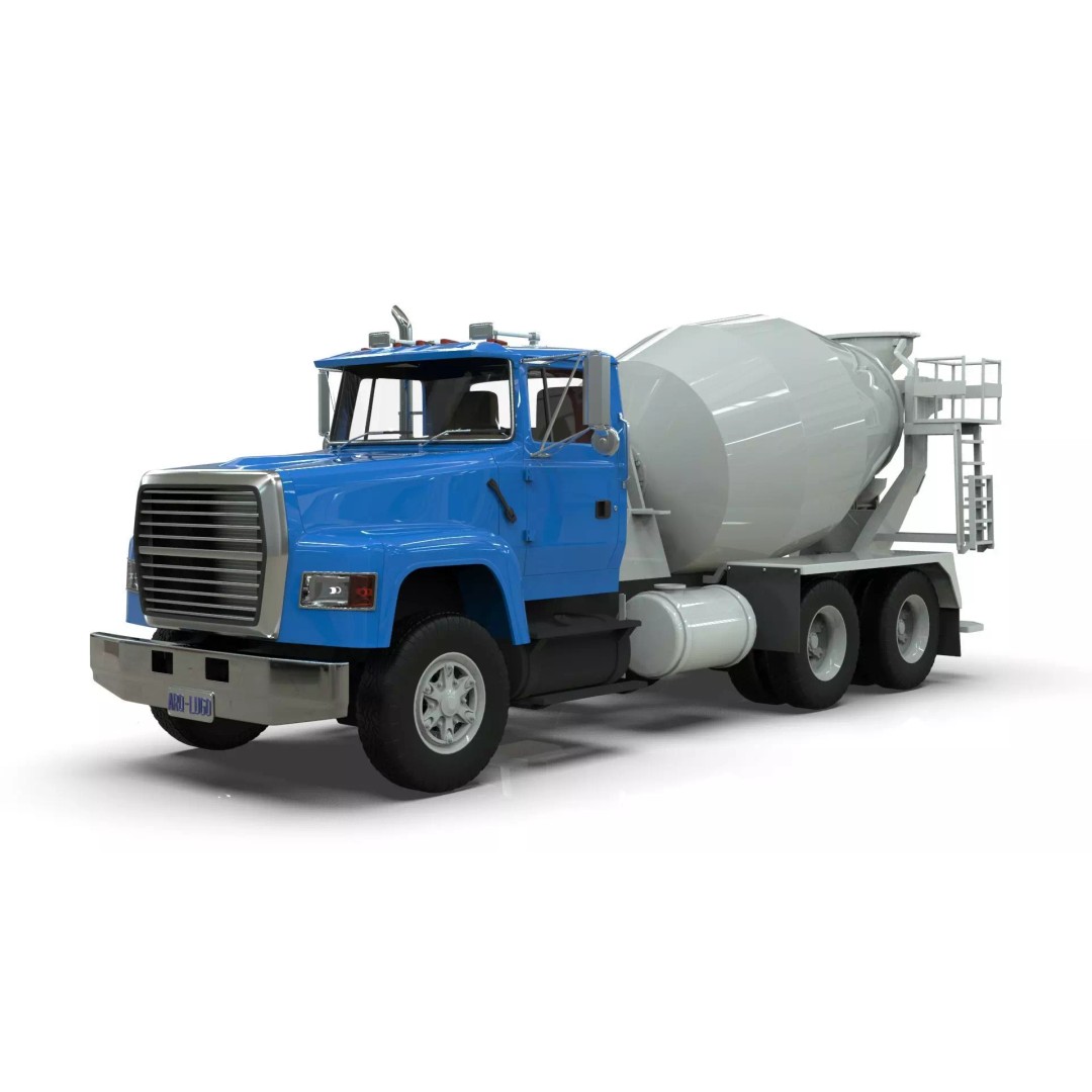Beck Cement Mixer 3D Model – Realistic Industrial Vehicle, PBR - View 2