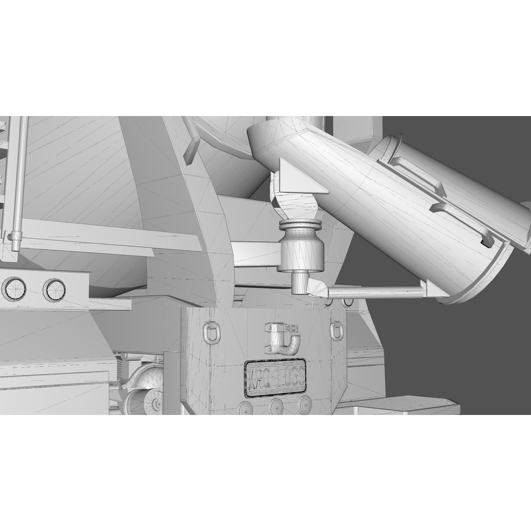 Beck Cement Mixer 3D Model – Realistic Industrial Vehicle, PBR - View 23
