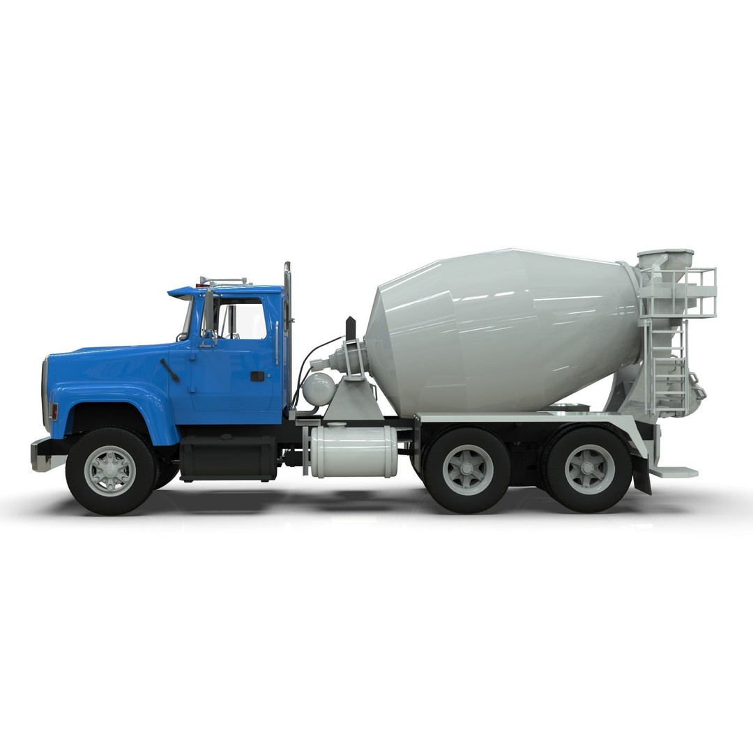 Beck Cement Mixer 3D Model – Realistic Industrial Vehicle, PBR - View 4