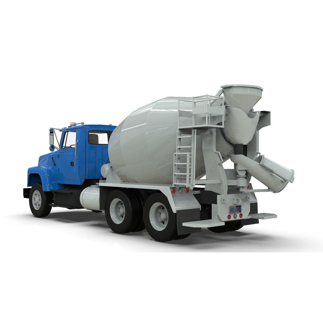 Beck Cement Mixer 3D Model – Realistic Industrial Vehicle, PBR - View 5