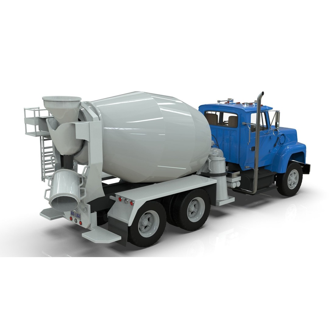 Beck Cement Mixer 3D Model – Realistic Industrial Vehicle, PBR - View 6