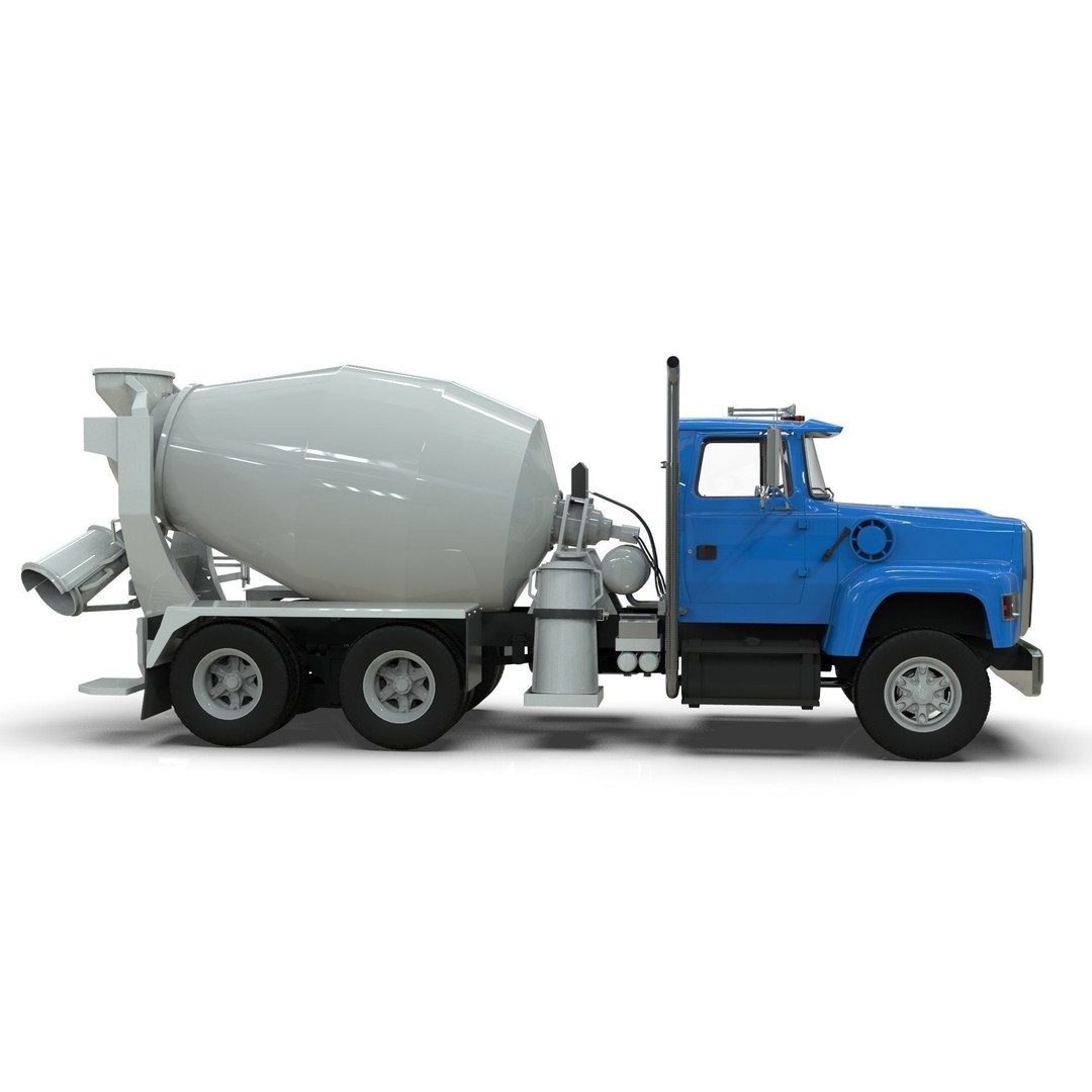 Beck Cement Mixer 3D Model – Realistic Industrial Vehicle, PBR - View 7