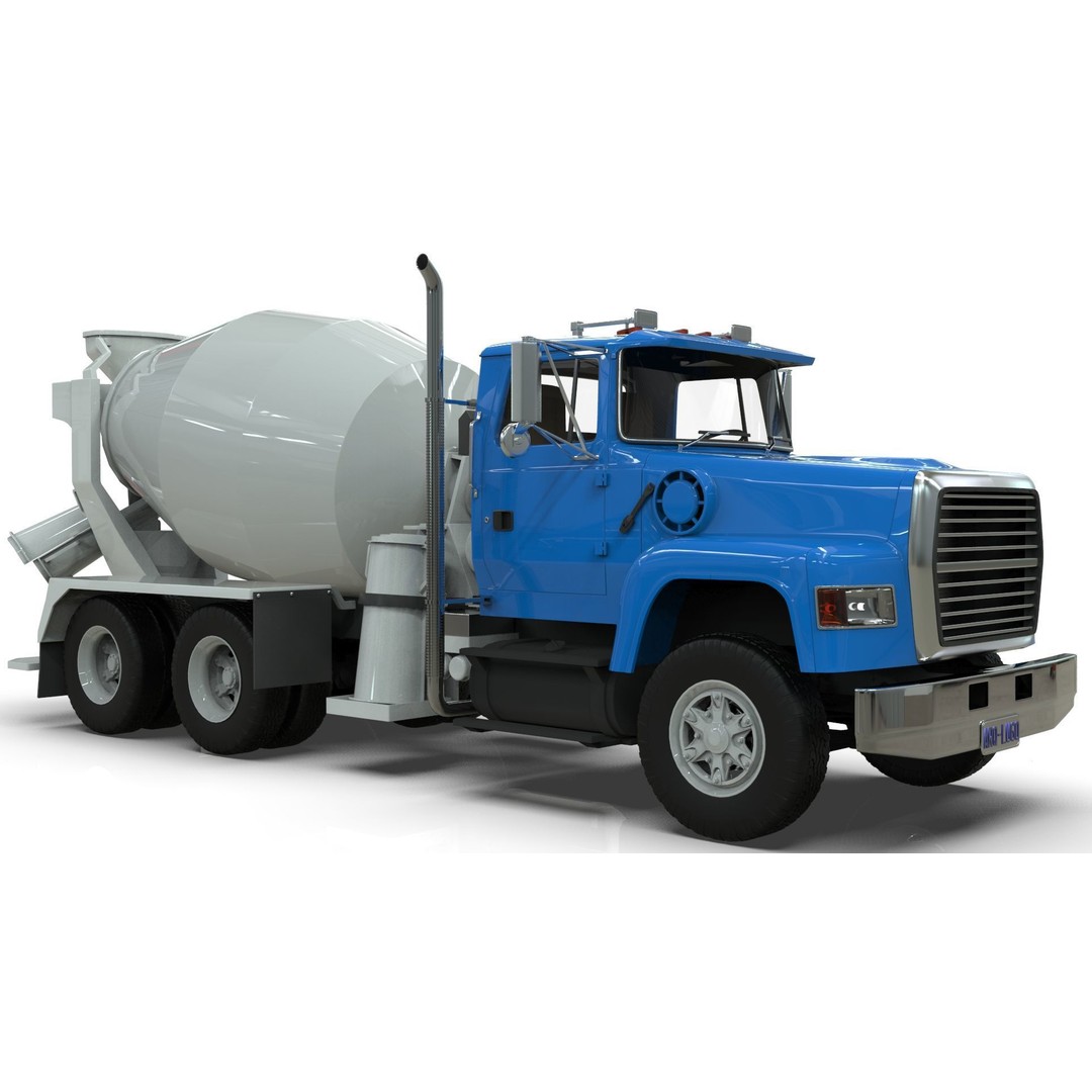 Beck Cement Mixer 3D Model – Realistic Industrial Vehicle, PBR - View 8