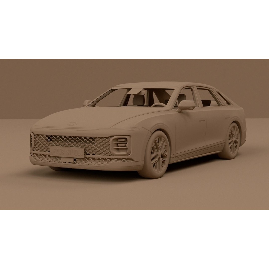 2024 Hyundai Grandeur 3D Model – High Poly, Game-Ready Asset, FBX, OBJ