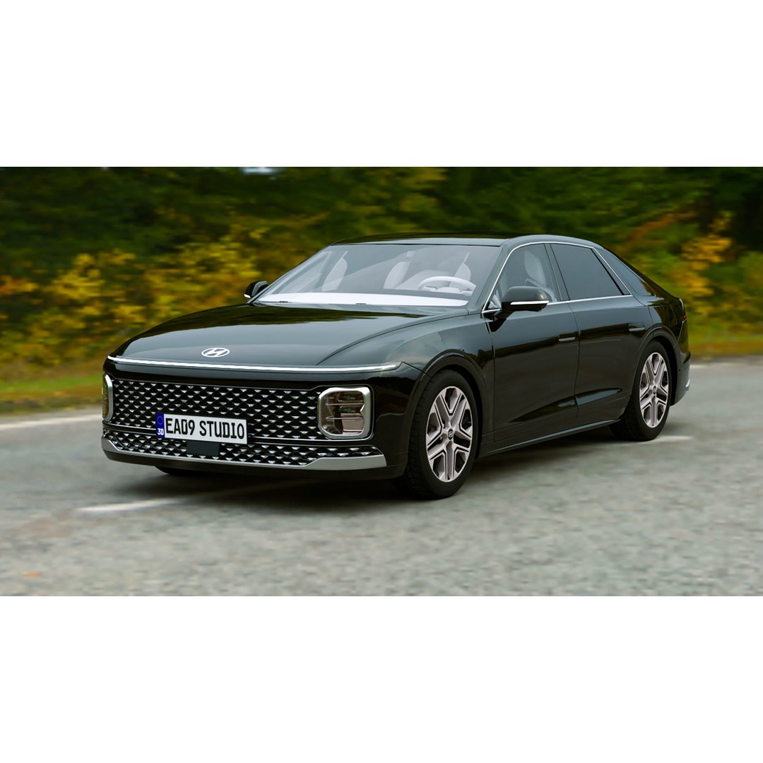 2024 Hyundai Grandeur 3D Model – High Poly, Game-Ready Asset, FBX, OBJ - View 3