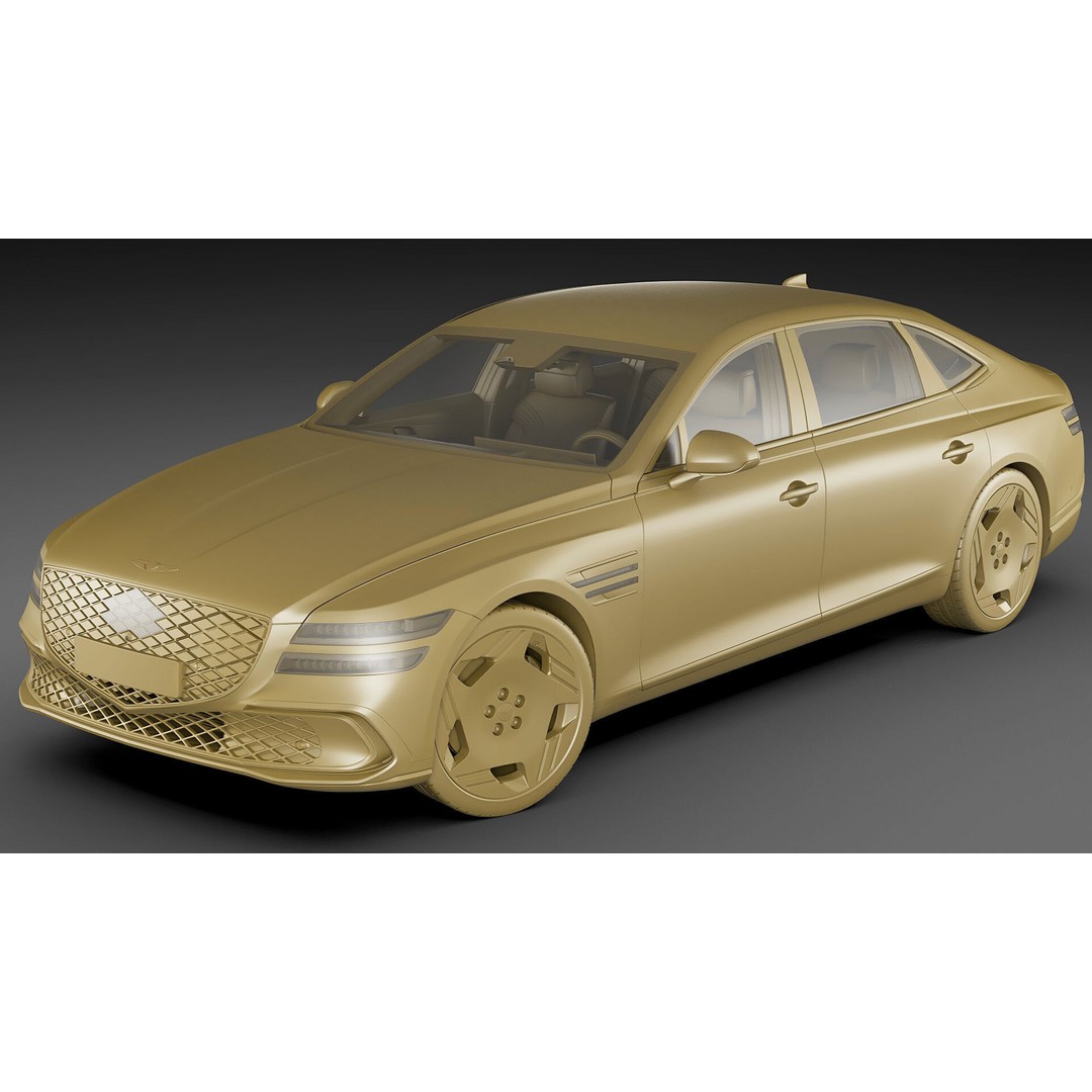 Genesis Electrified G80 Long 2025 3D Model – Luxury Sedan, FBX, OBJ, Blender - View 21