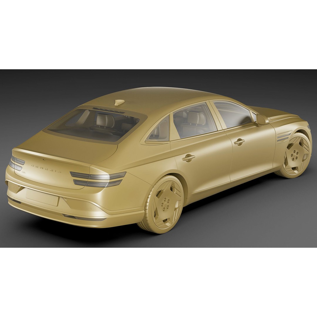 Genesis Electrified G80 Long 2025 3D Model – Luxury Sedan, FBX, OBJ, Blender - View 22