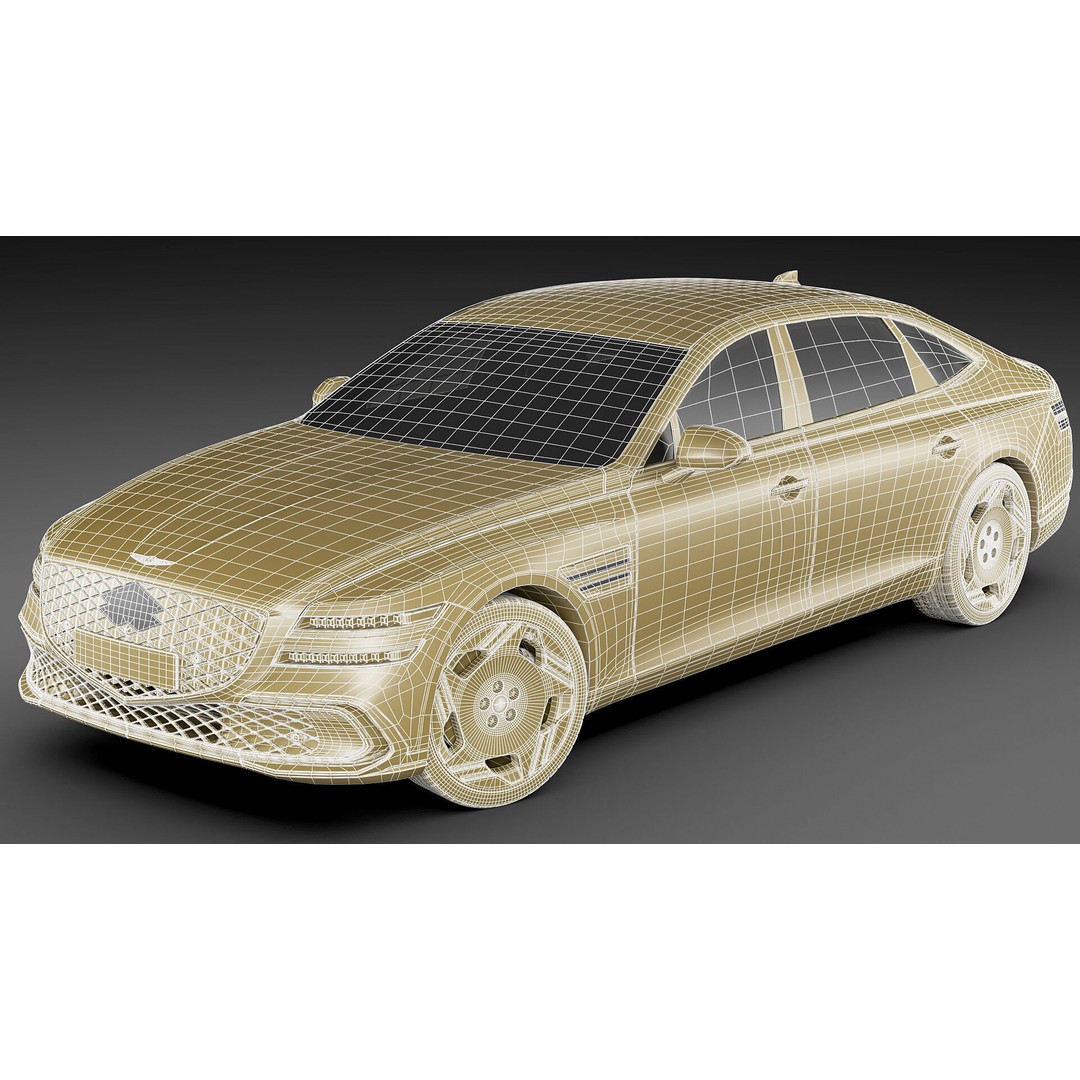 Genesis Electrified G80 Long 2025 3D Model – Luxury Sedan, FBX, OBJ, Blender - View 26