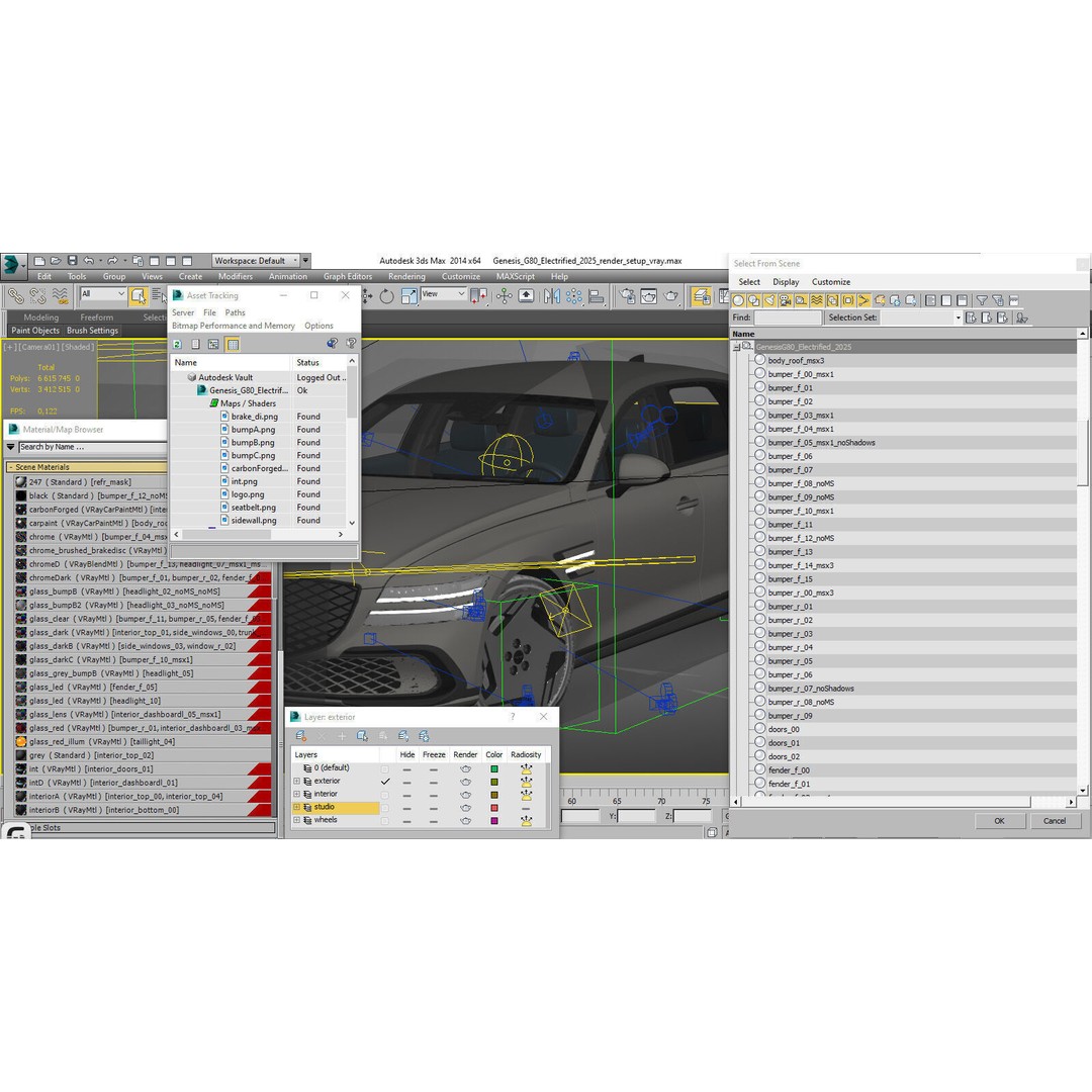 Genesis Electrified G80 Long 2025 3D Model – Luxury Sedan, FBX, OBJ, Blender - View 30