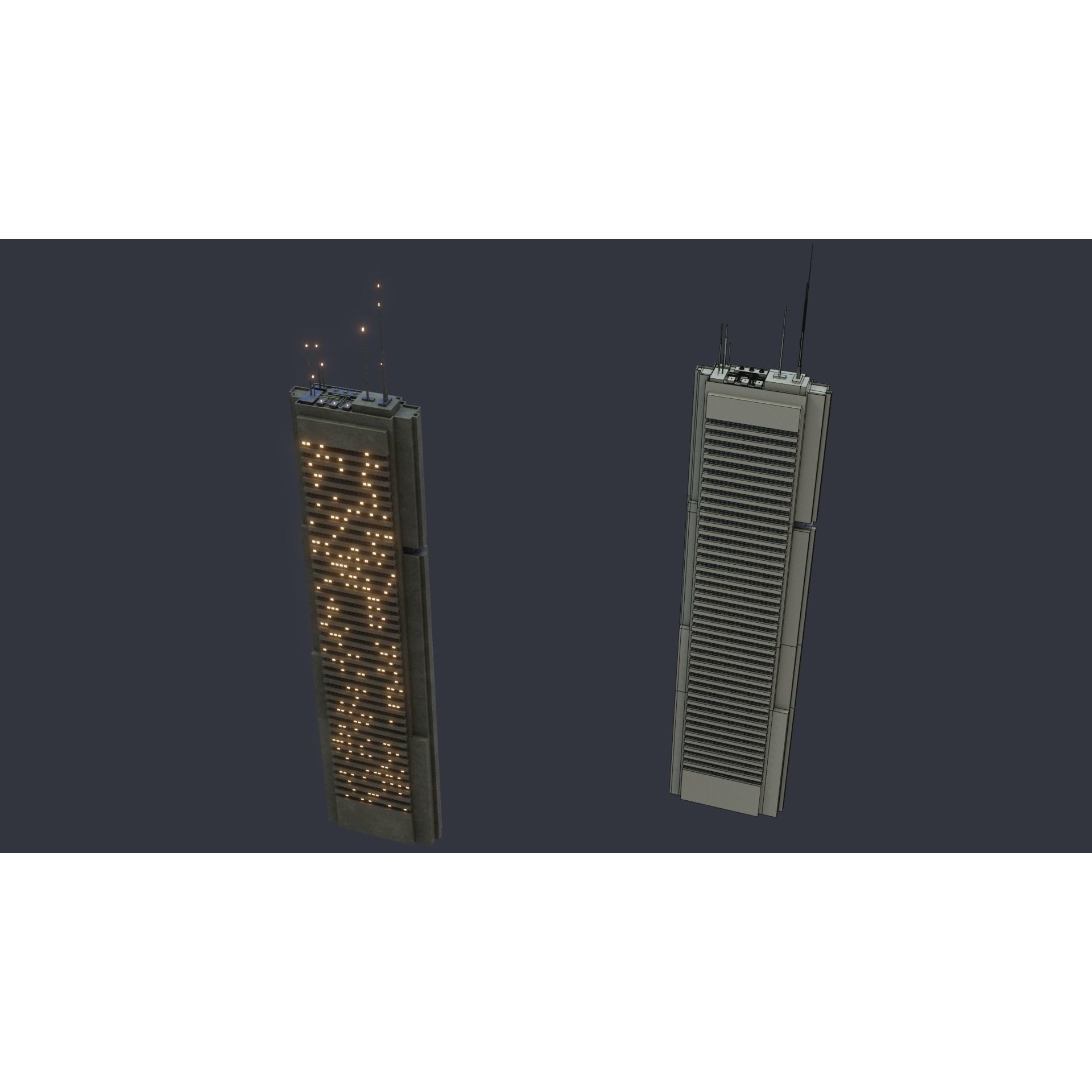 Futuristic Sci-Fi City - Modular Game-Ready 3D Model - View 13