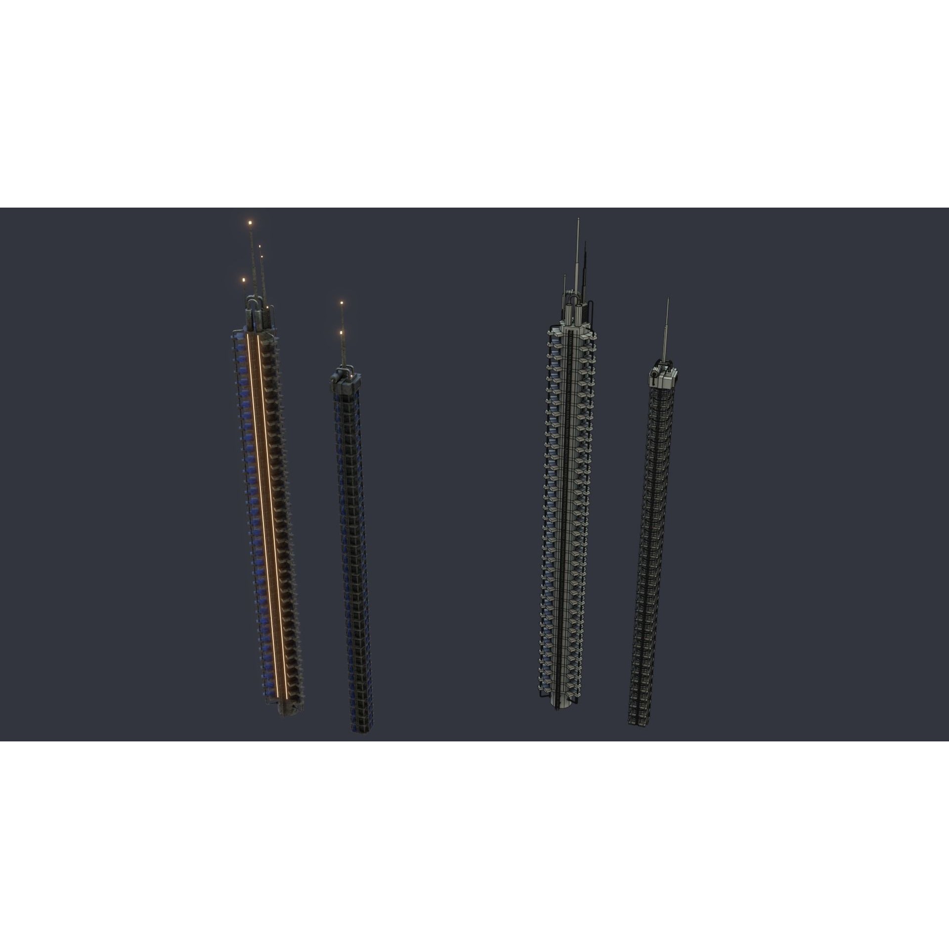 Futuristic Sci-Fi City - Modular Game-Ready 3D Model - View 21