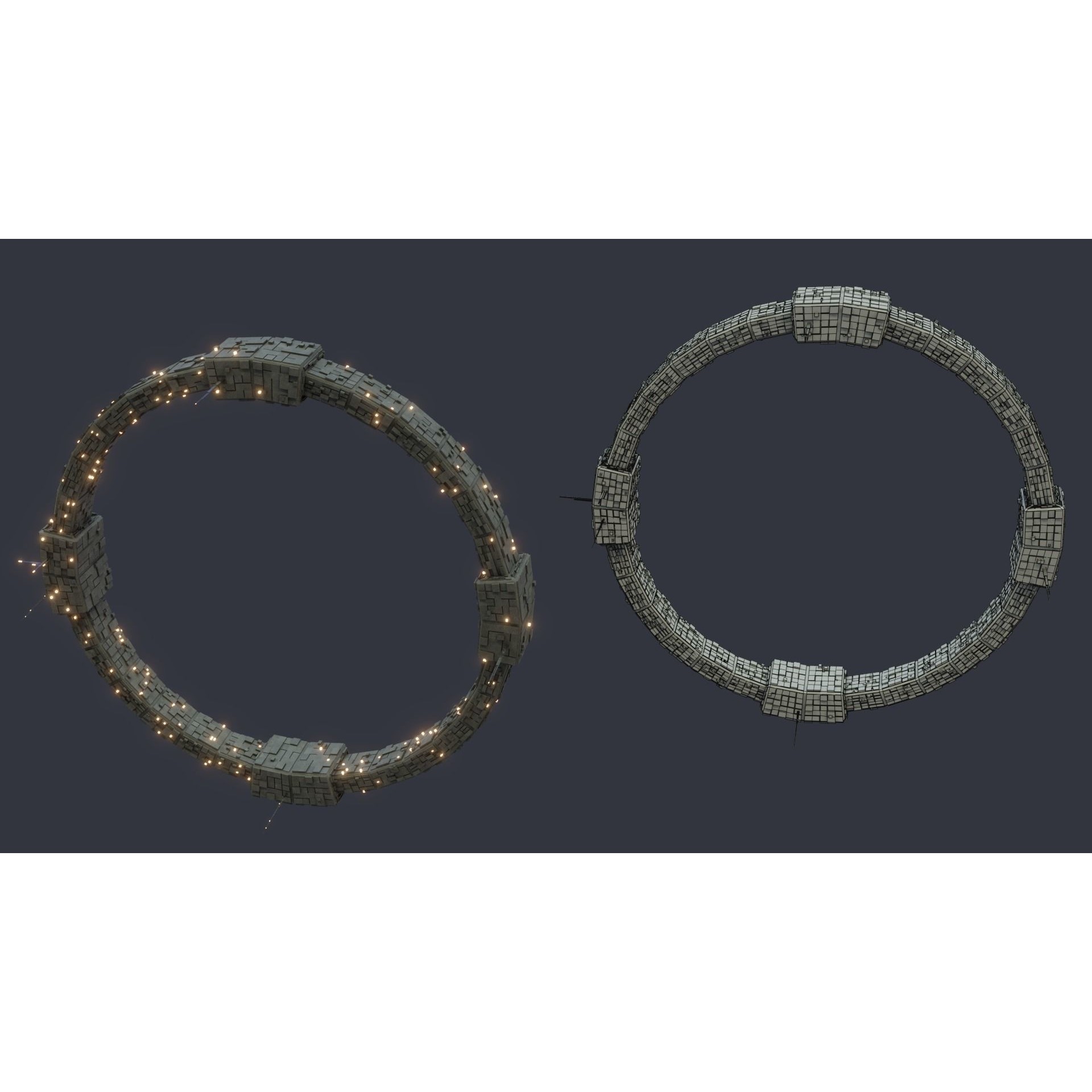 Futuristic Sci-Fi City - Modular Game-Ready 3D Model - View 22