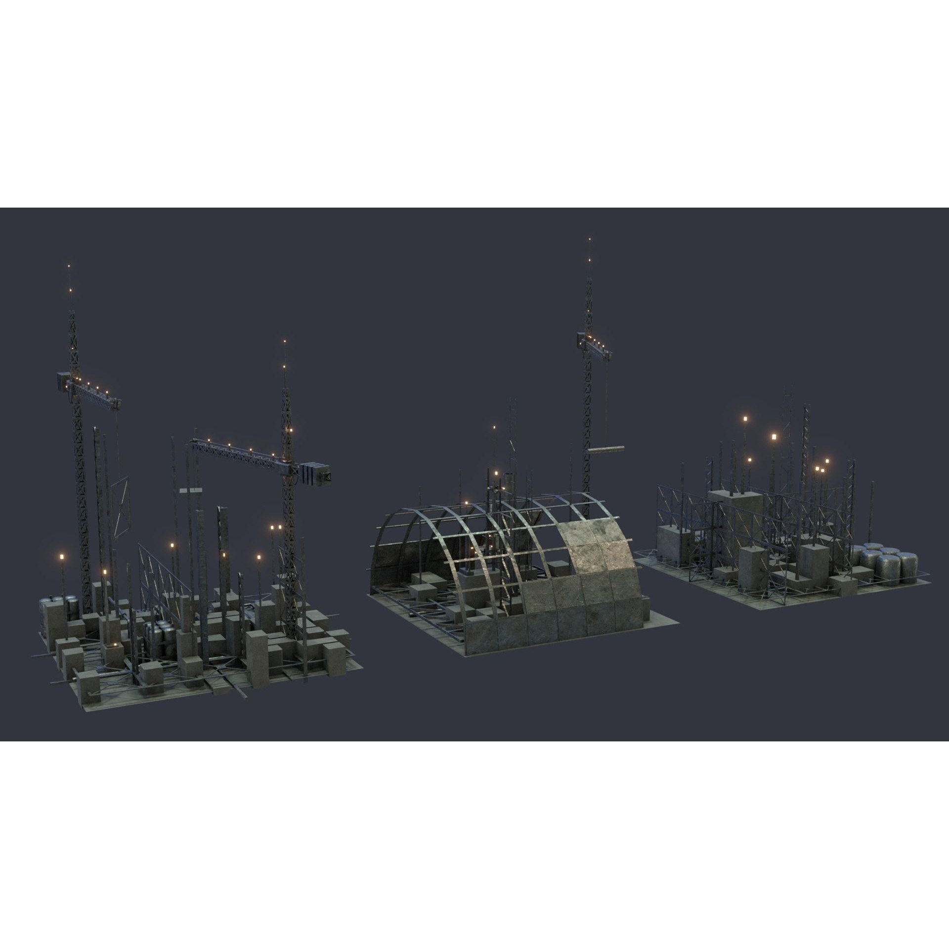 Futuristic Sci-Fi City - Modular Game-Ready 3D Model - View 25