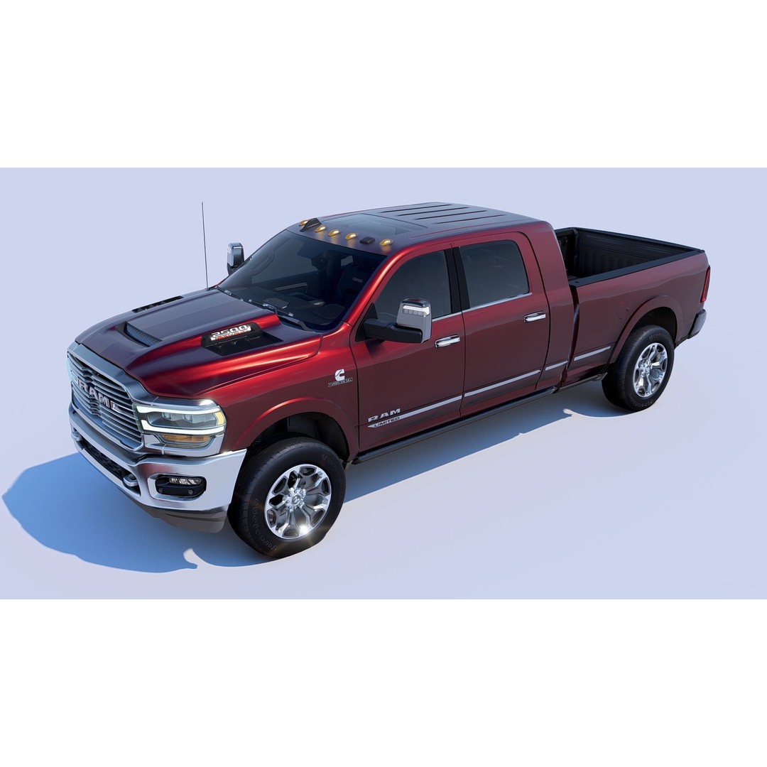 RAM 2500 Limited Mega Cab 3D Model – Stock 2024 Refresh, Game-Ready - View 12