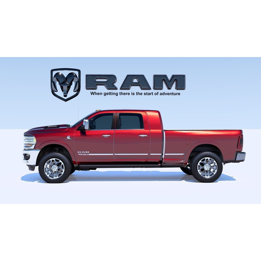 RAM 2500 Limited Mega Cab 3D Model – Stock 2024 Refresh, Game-Ready - View 3