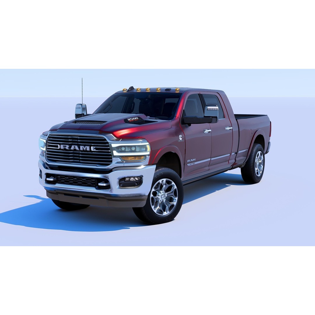 RAM 2500 Limited Mega Cab 3D Model – Stock 2024 Refresh, Game-Ready - View 4
