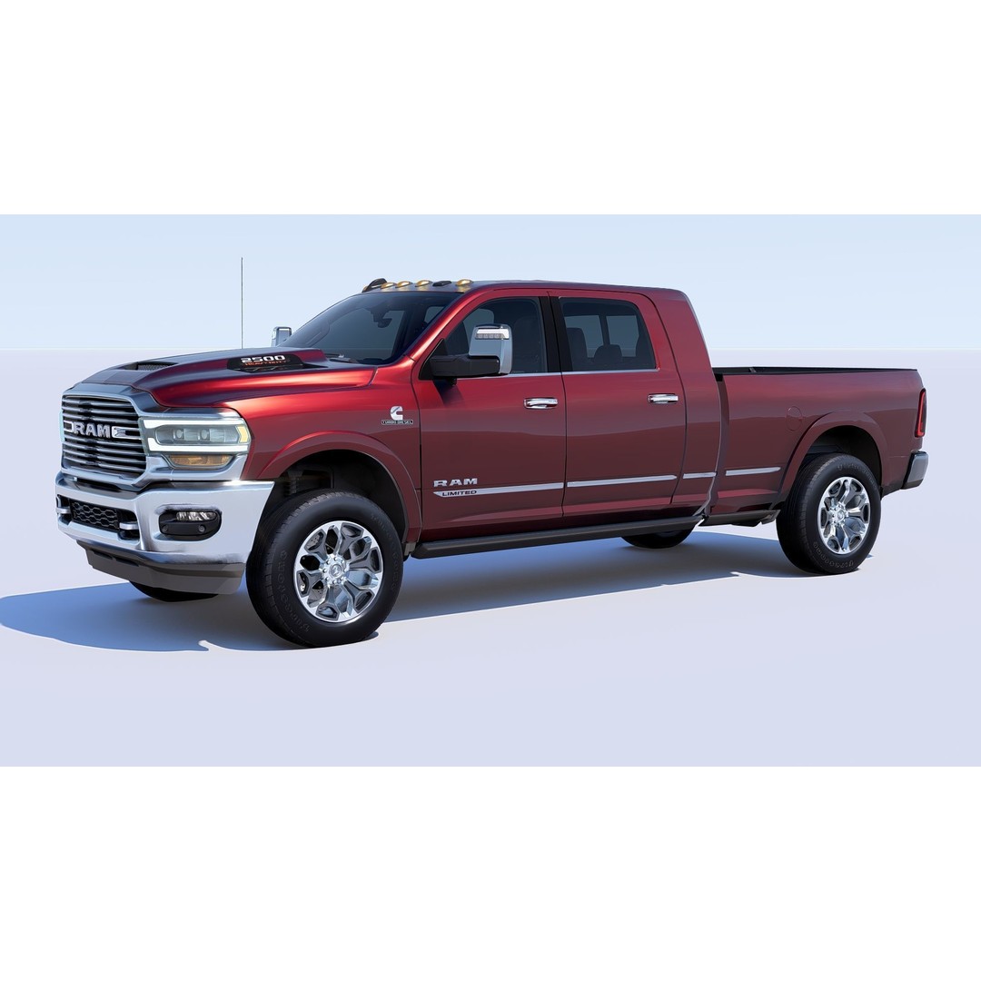 RAM 2500 Limited Mega Cab 3D Model – Stock 2024 Refresh, Game-Ready - View 7