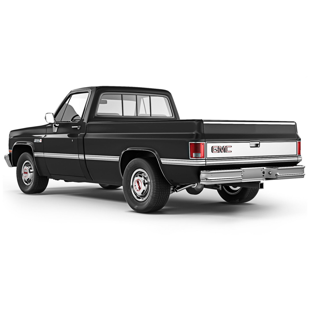 GMC Sierra 1500 3D Model – High Poly Pickup Truck, FBX, Game Ready - View 4