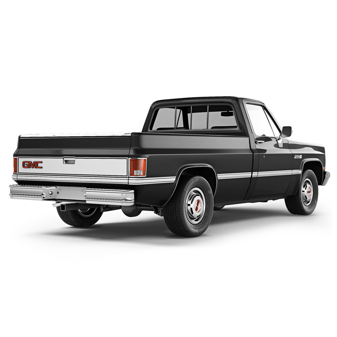 GMC Sierra 1500 3D Model – High Poly Pickup Truck, FBX, Game Ready - View 6