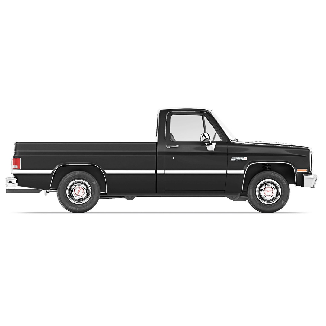 GMC Sierra 1500 3D Model – High Poly Pickup Truck, FBX, Game Ready - View 7