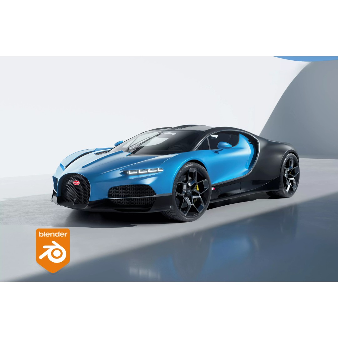 Daylight Studio Car Scene 3D Model – Photorealistic Blender Asset, FBX - View 2
