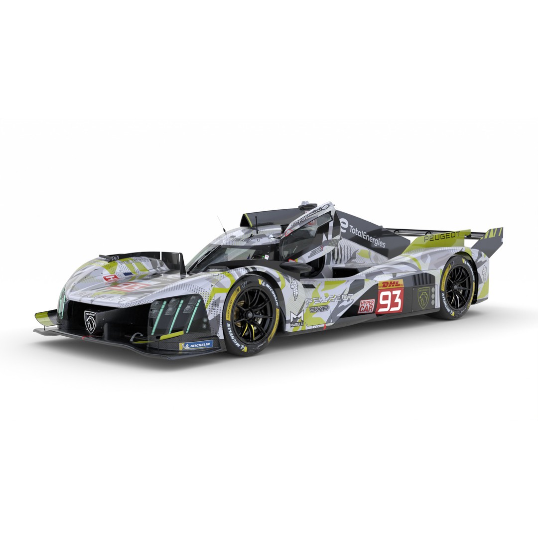 Peugeot 9X8 2024 3D Model – High-Detail Racing Asset, FBX, PBR - View 10