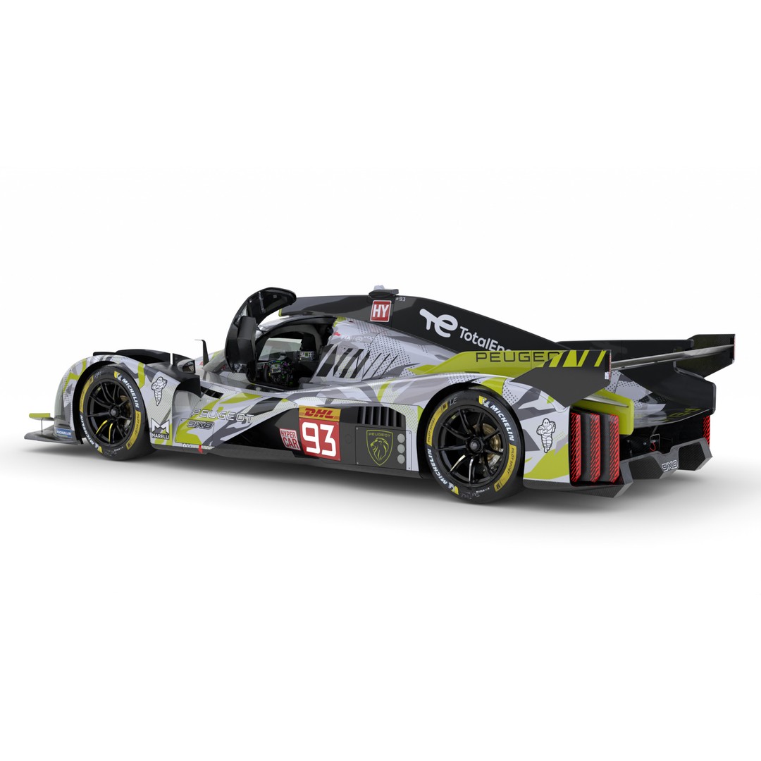 Peugeot 9X8 2024 3D Model – High-Detail Racing Asset, FBX, PBR - View 11