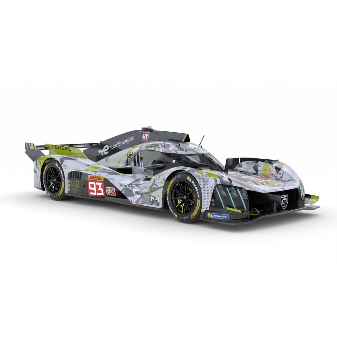 Peugeot 9X8 2024 3D Model – High-Detail Racing Asset, FBX, PBR - View 12