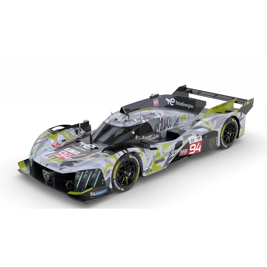 Peugeot 9X8 2024 3D Model – High-Detail Racing Asset, FBX, PBR - View 3
