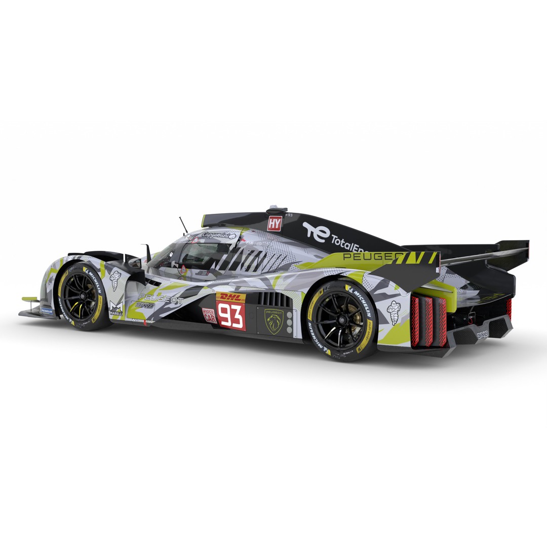 Peugeot 9X8 2024 3D Model – High-Detail Racing Asset, FBX, PBR - View 8