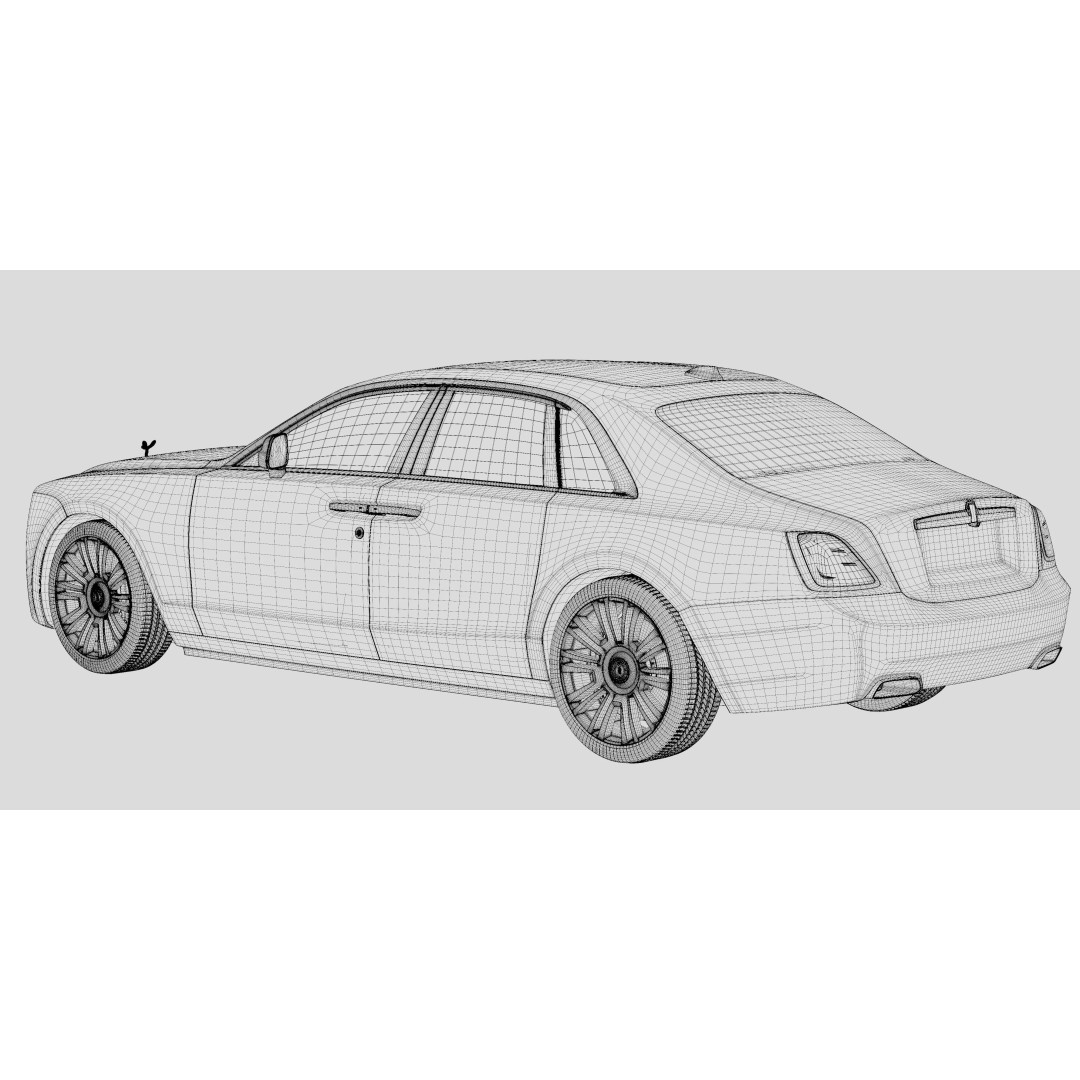 2021 Rolls-Royce Ghost 3D Model – High Poly Rigged Asset for Blender - View 13