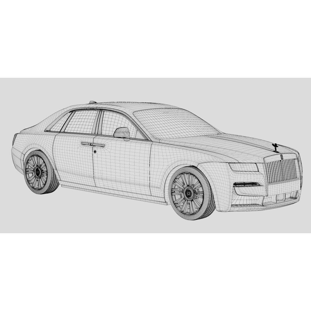 2021 Rolls-Royce Ghost 3D Model – High Poly Rigged Asset for Blender - View 14