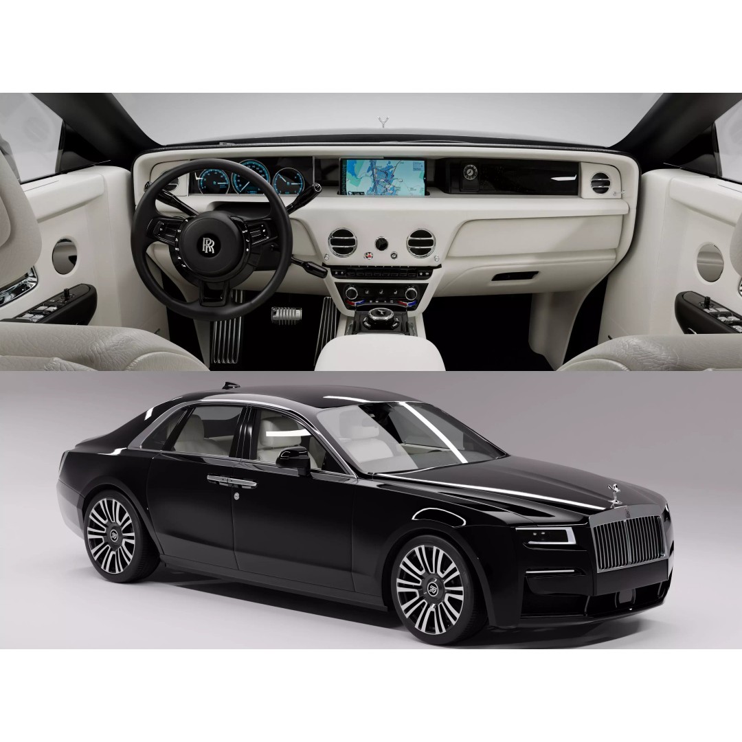 2021 Rolls-Royce Ghost 3D Model – High Poly Rigged Asset for Blender - View 2