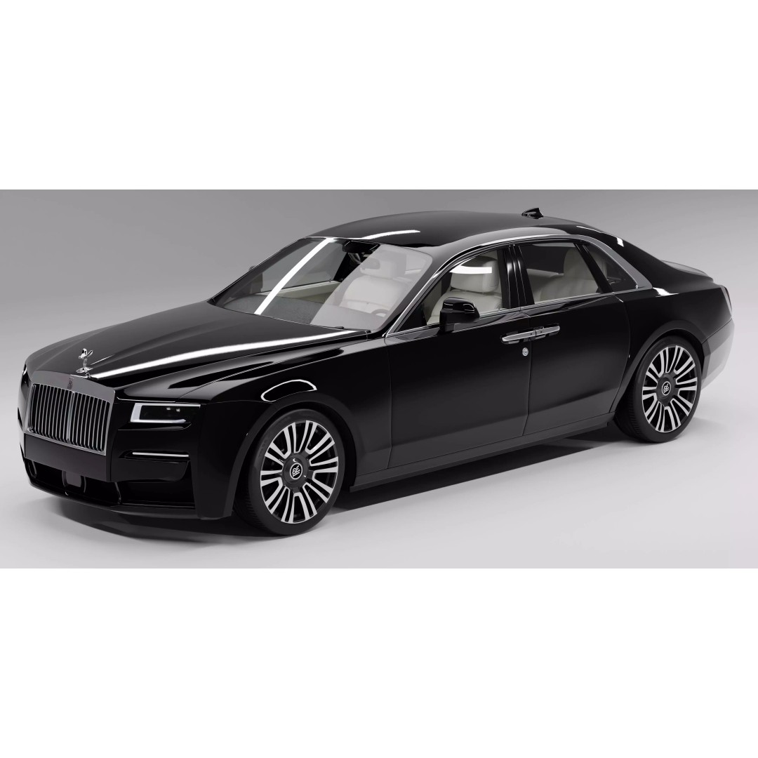 2021 Rolls-Royce Ghost 3D Model – High Poly Rigged Asset for Blender - View 3