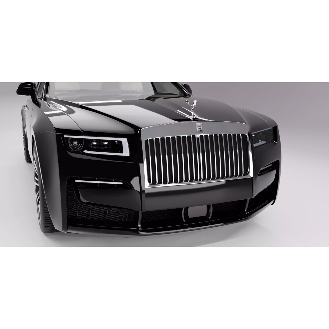 2021 Rolls-Royce Ghost 3D Model – High Poly Rigged Asset for Blender - View 6