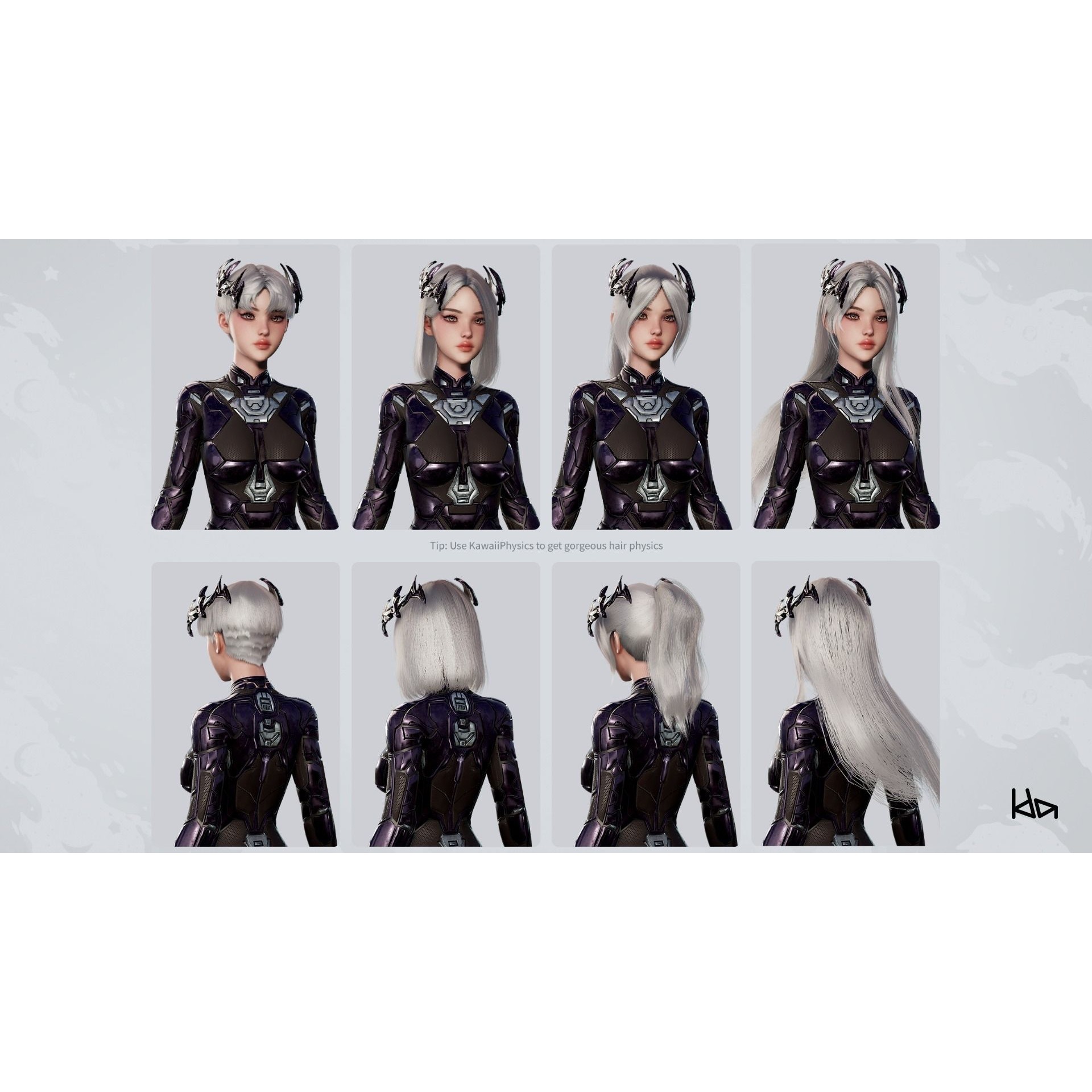 Stellar Girl Astra - Low-Poly Game-Ready 3D Model - View 10