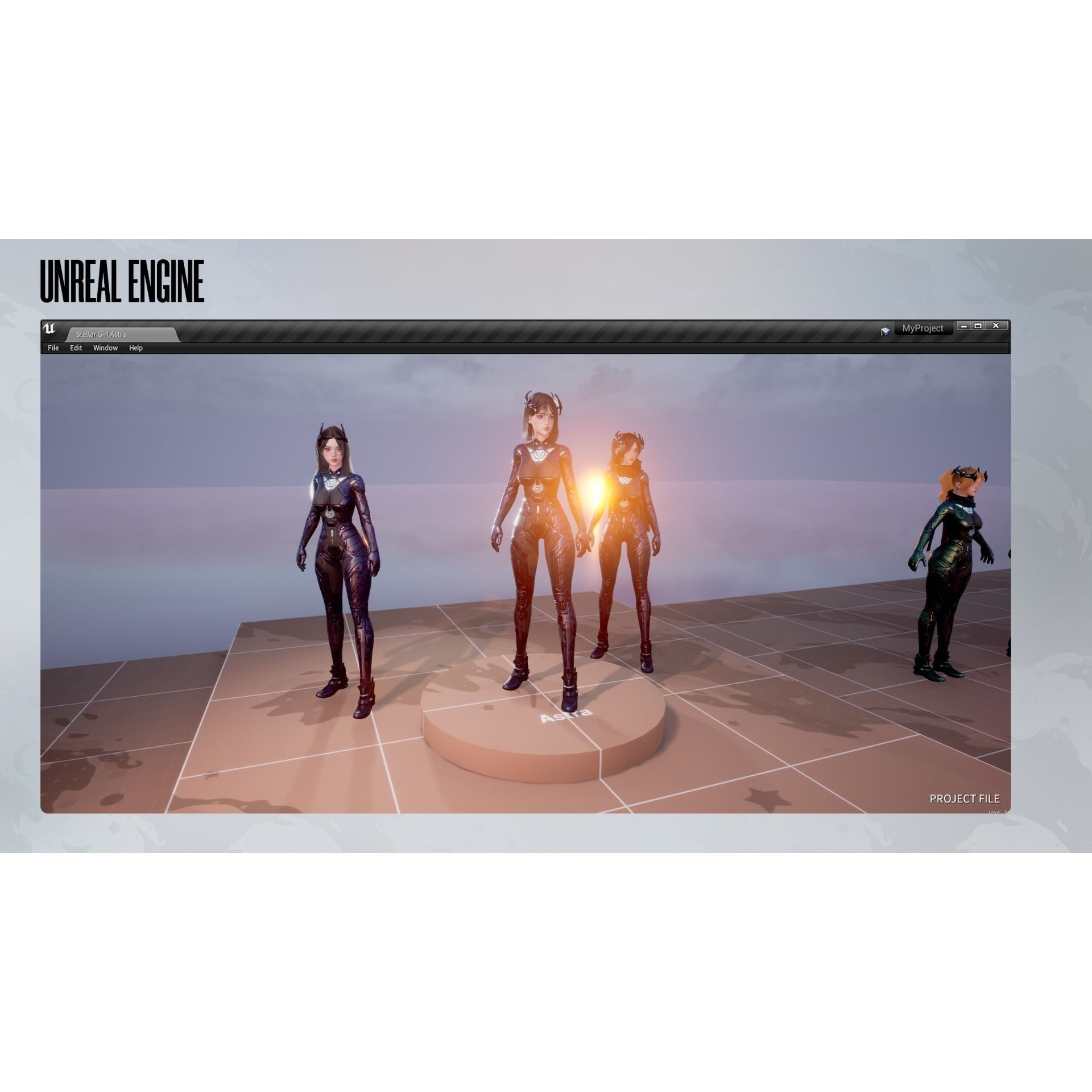 Stellar Girl Astra - Low-Poly Game-Ready 3D Model - View 18