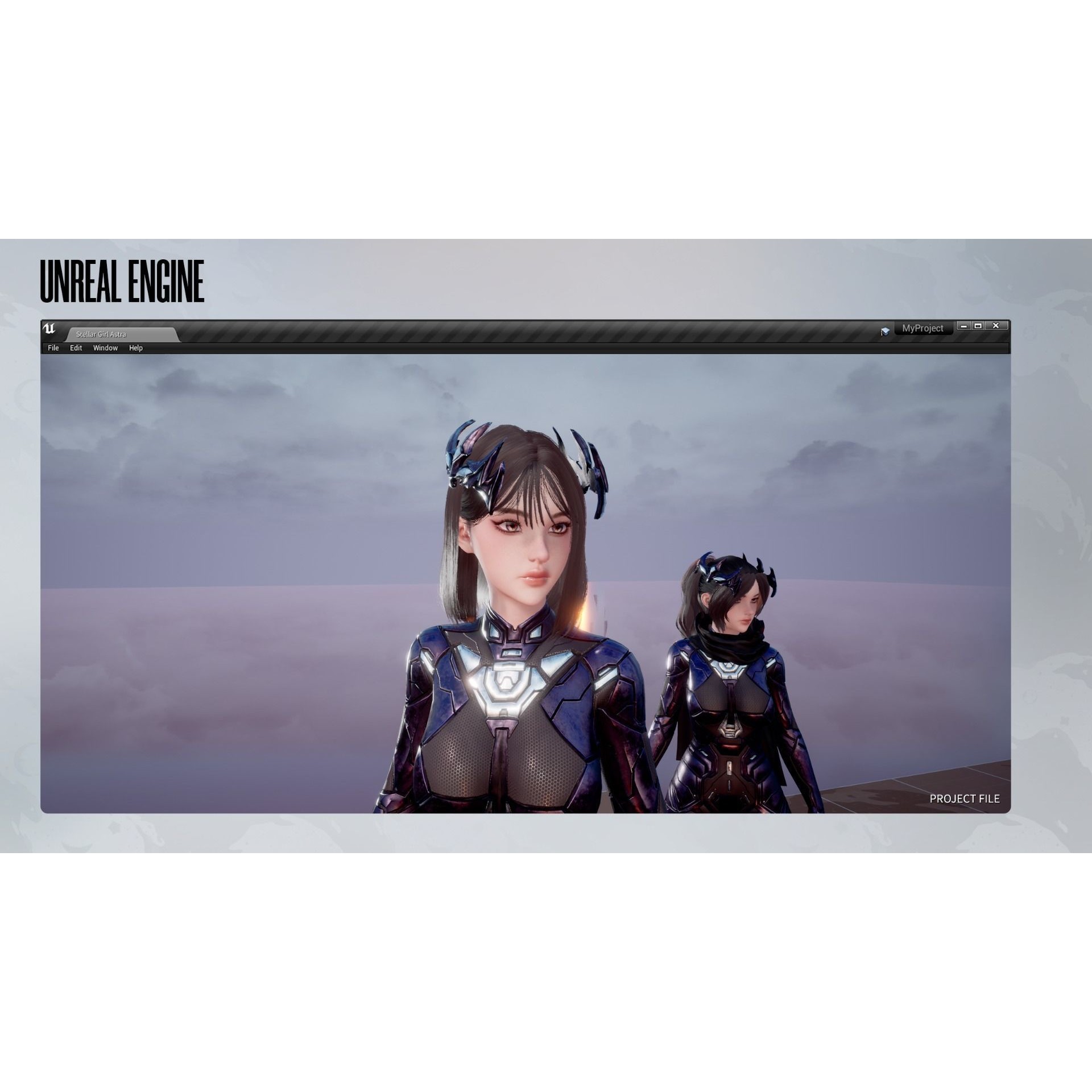 Stellar Girl Astra - Low-Poly Game-Ready 3D Model - View 19