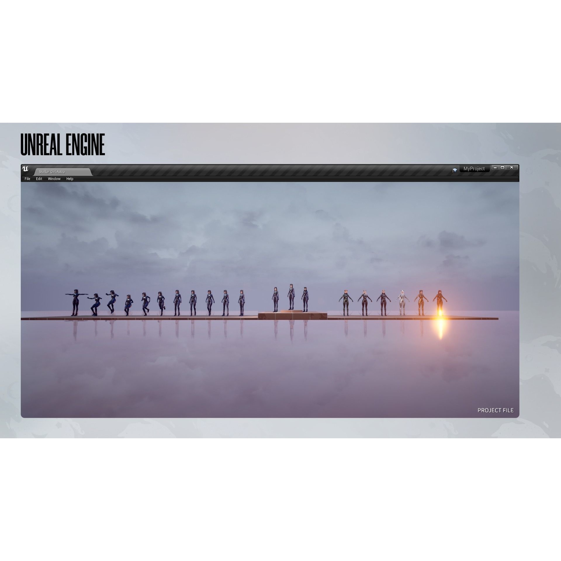 Stellar Girl Astra - Low-Poly Game-Ready 3D Model - View 21