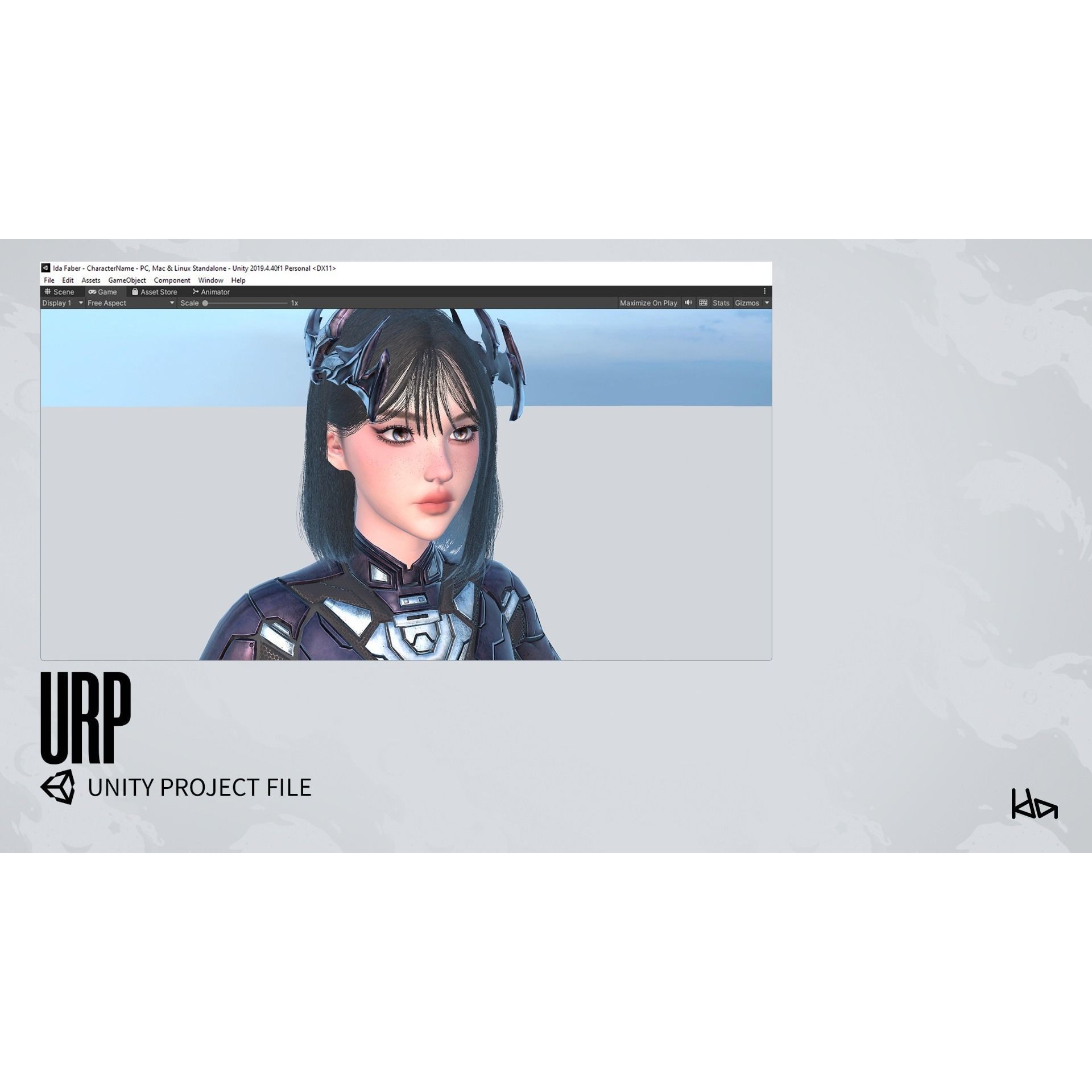 Stellar Girl Astra - Low-Poly Game-Ready 3D Model - View 23