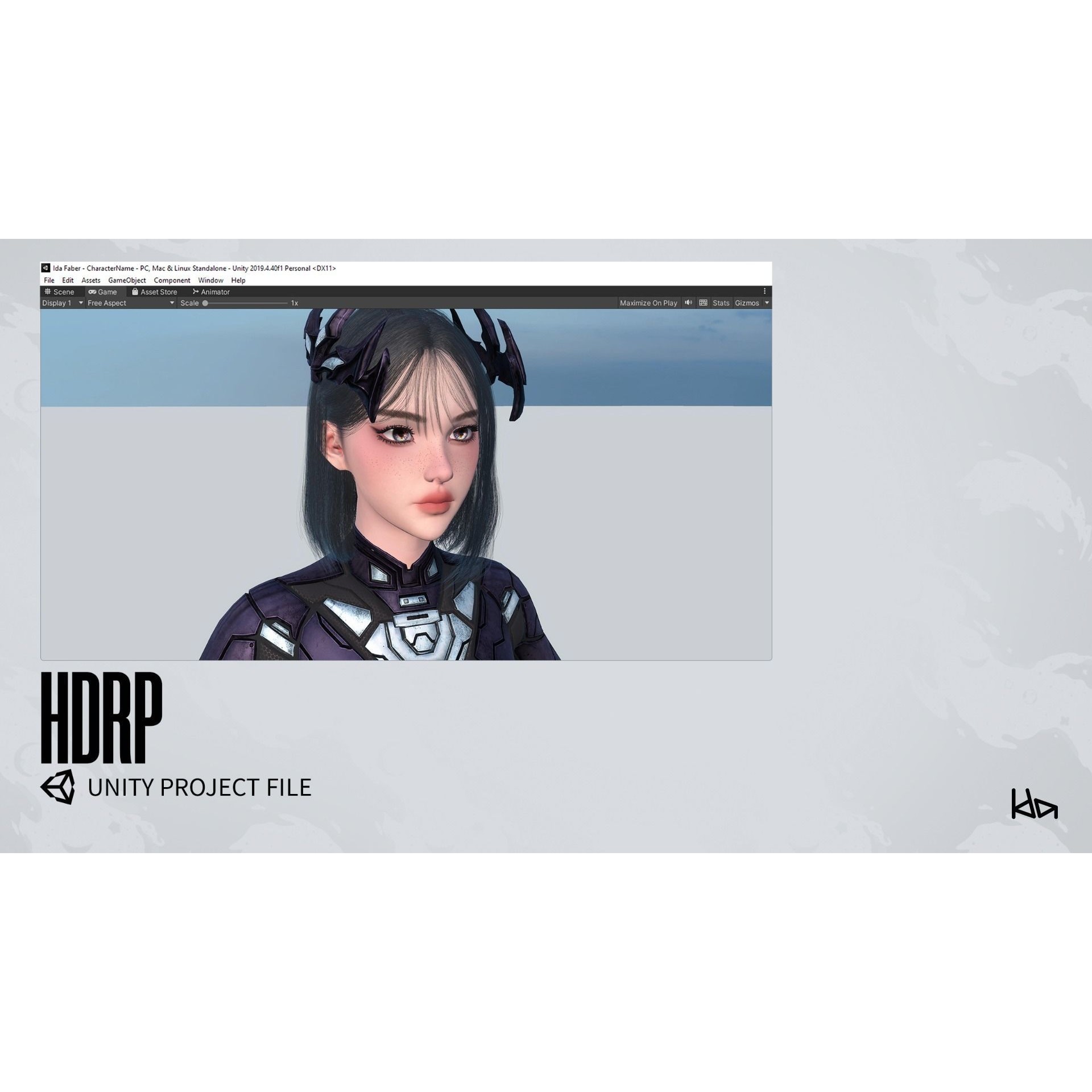 Stellar Girl Astra - Low-Poly Game-Ready 3D Model - View 24