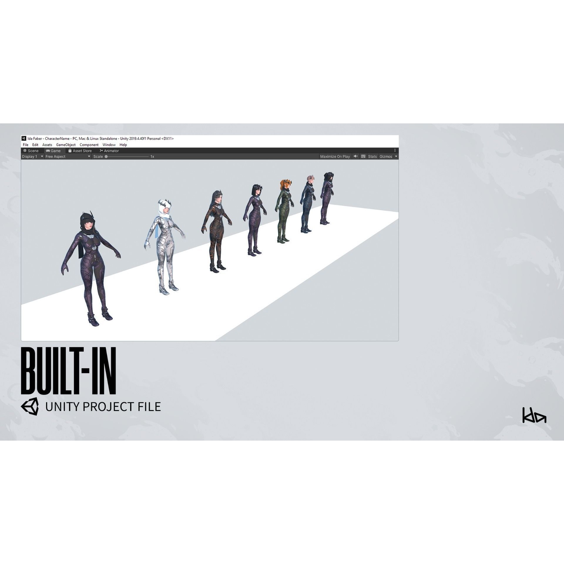 Stellar Girl Astra - Low-Poly Game-Ready 3D Model - View 25