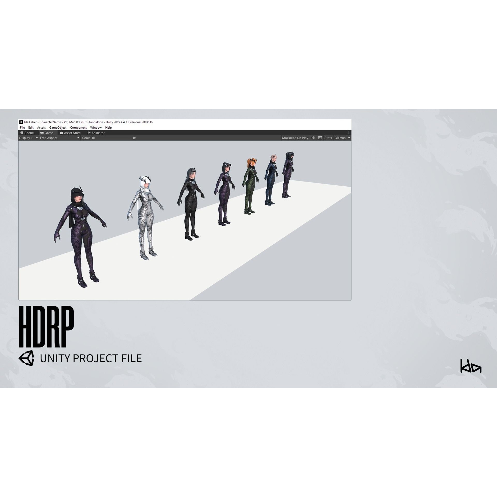 Stellar Girl Astra - Low-Poly Game-Ready 3D Model - View 27