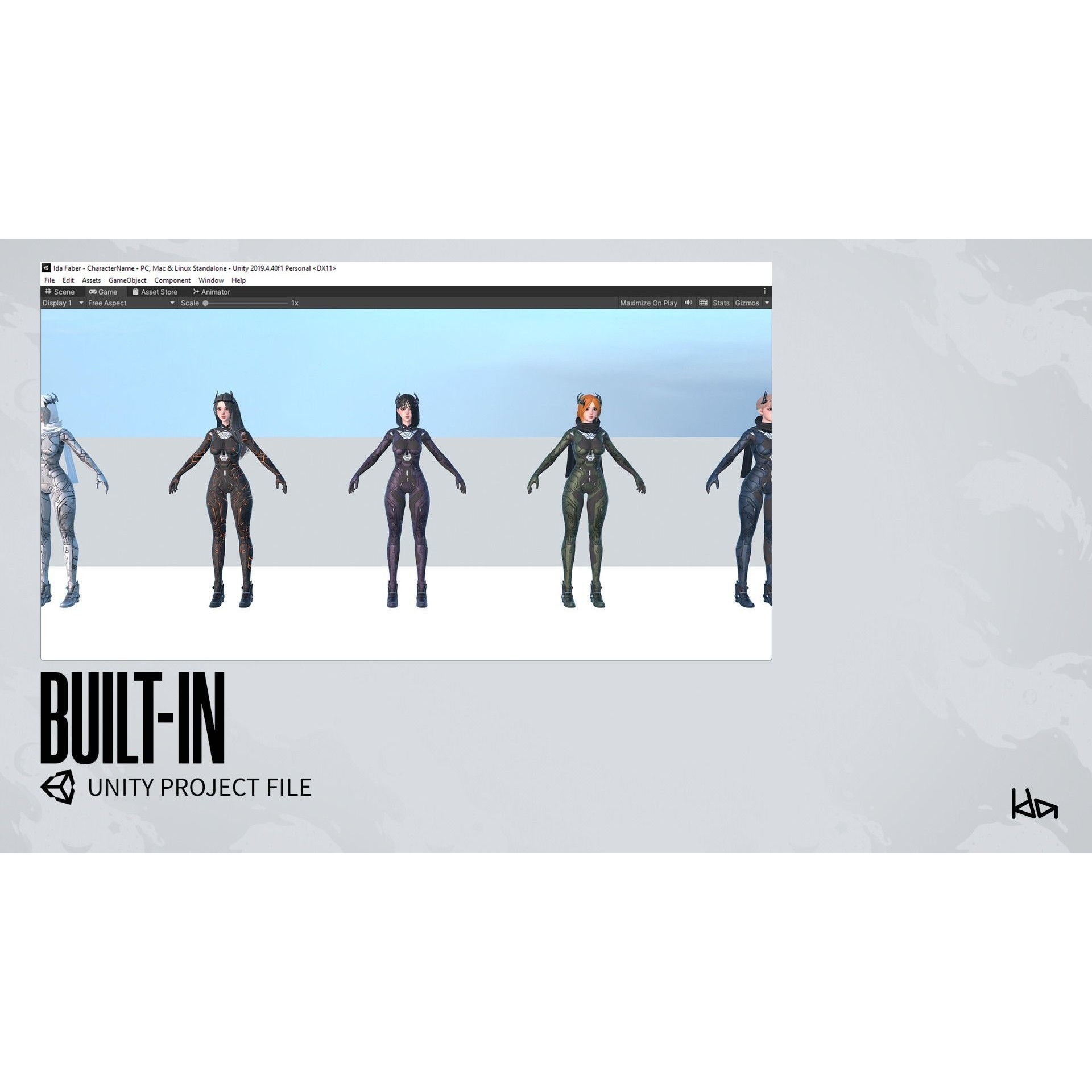 Stellar Girl Astra - Low-Poly Game-Ready 3D Model - View 28