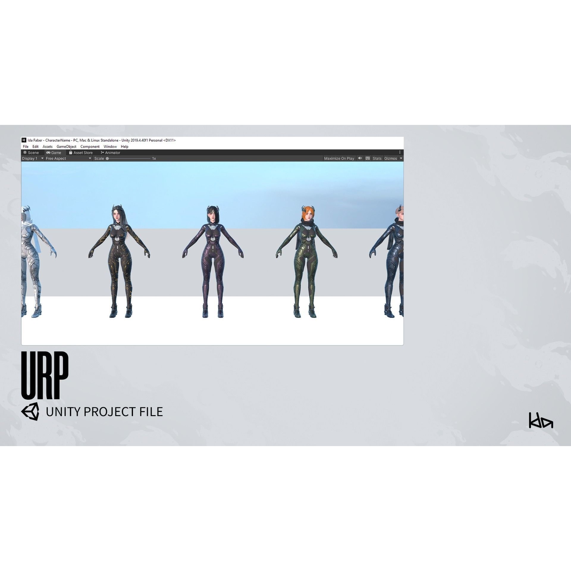 Stellar Girl Astra - Low-Poly Game-Ready 3D Model - View 29