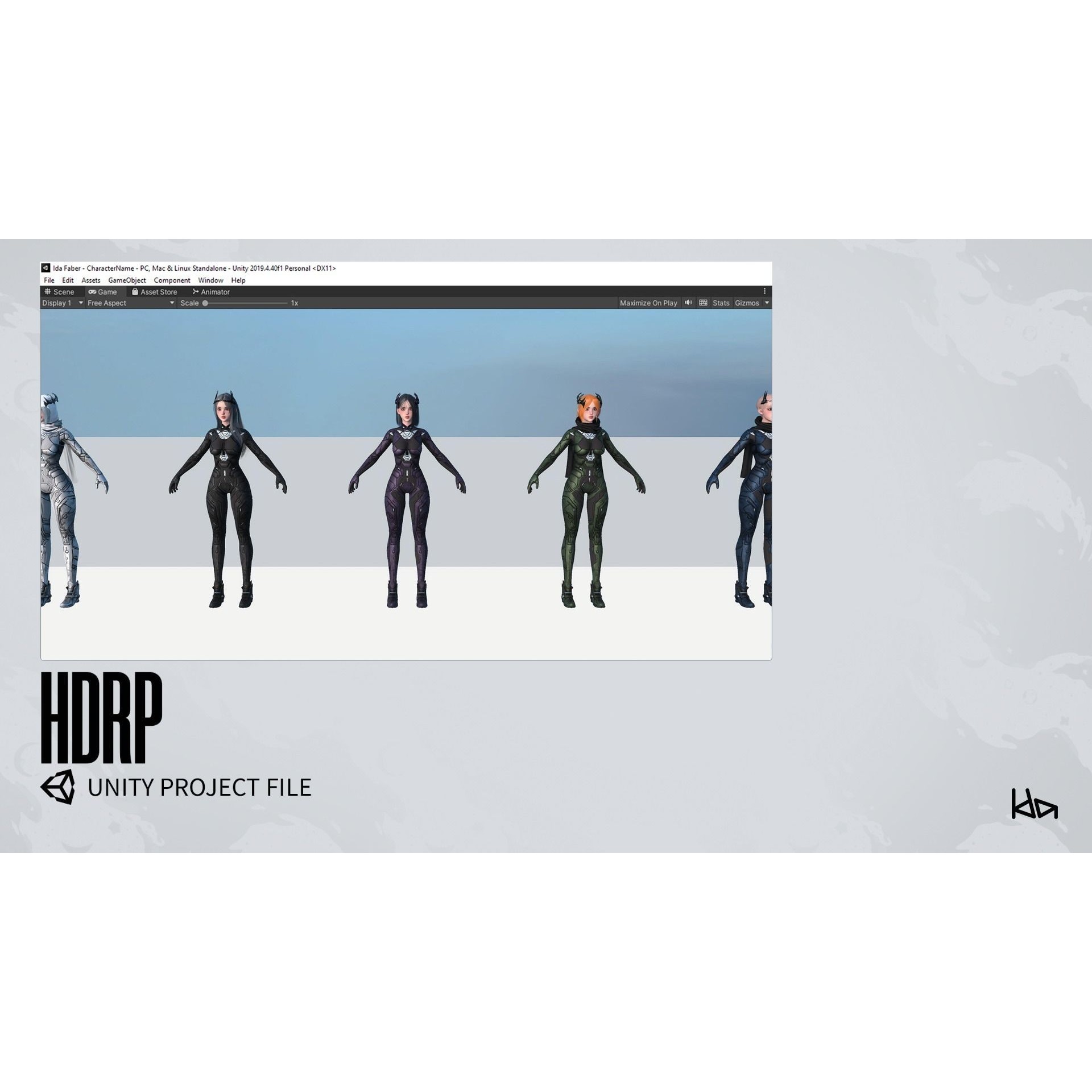 Stellar Girl Astra - Low-Poly Game-Ready 3D Model - View 30