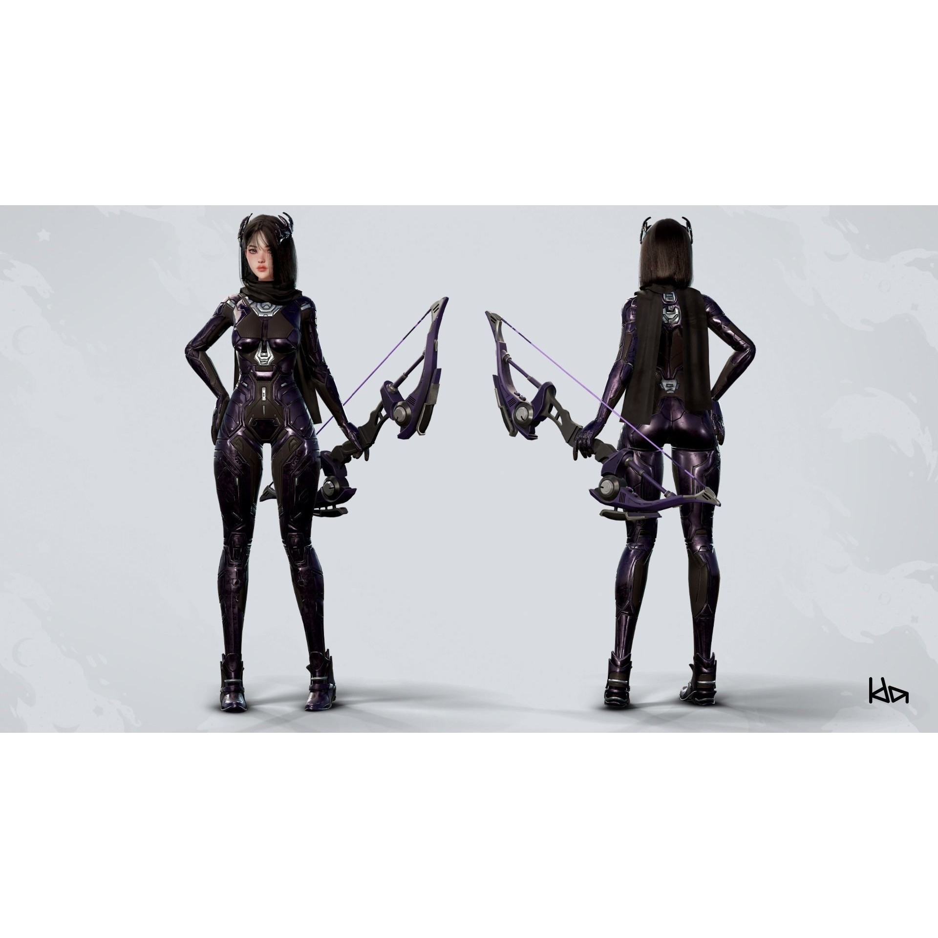 Stellar Girl Astra - Low-Poly Game-Ready 3D Model - View 6